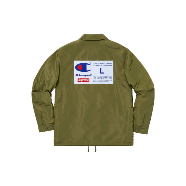 Supreme FW18 x Champion Label Coaches Jacket Olive
