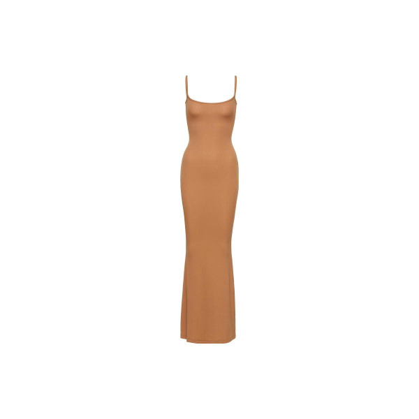 SKIMS SOFT LOUNGE LONG SLIP DRESS /CAMEL