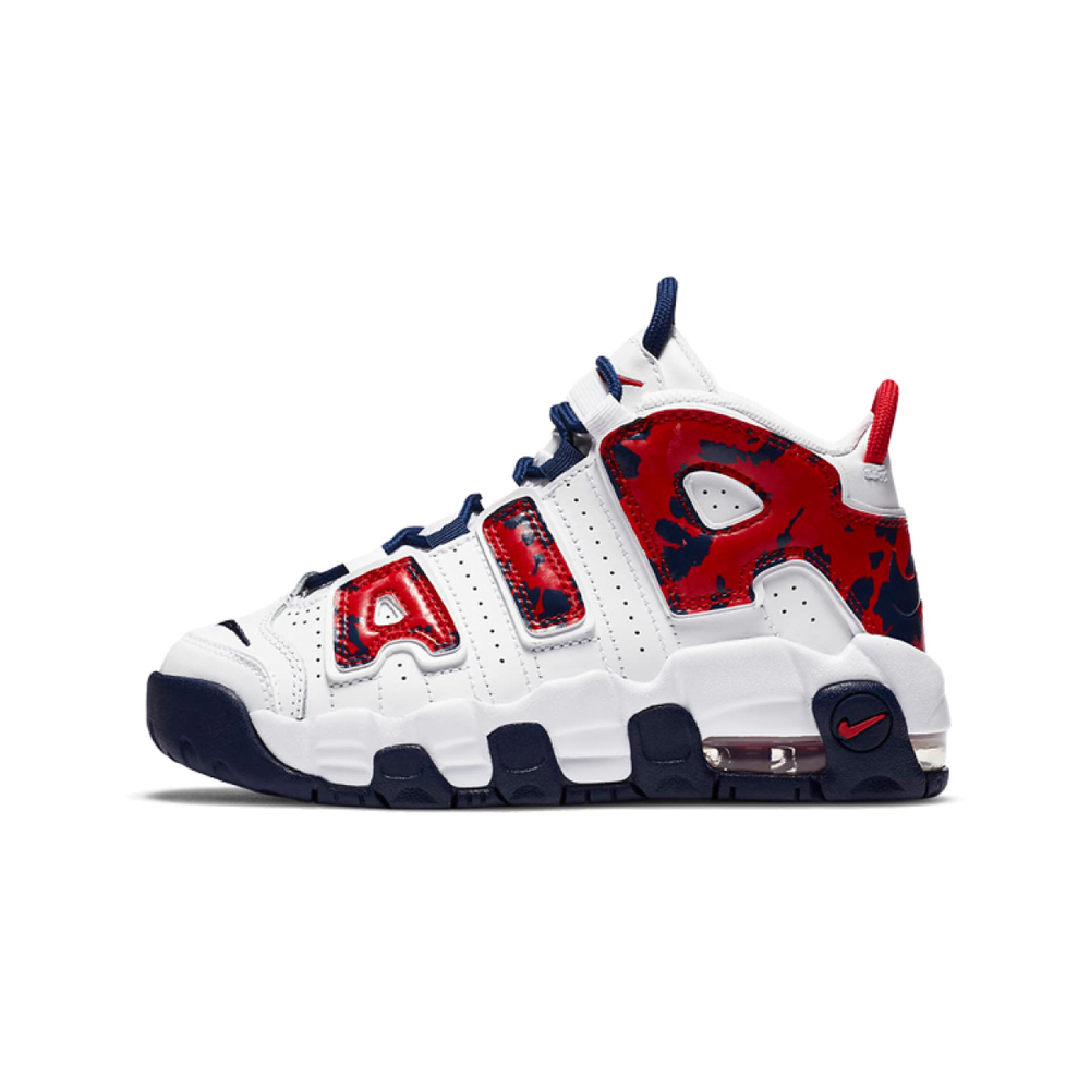 Nike Air More Uptempo red navy camo PU