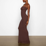 SKIMS SOFT LOUNGE LONG SLIP DRESS /COCOA