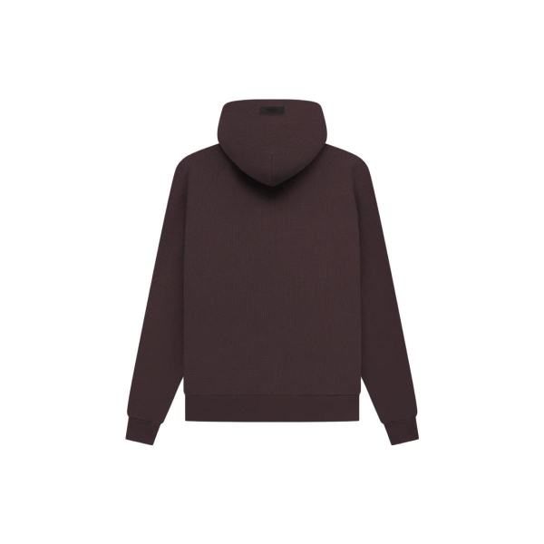 Fear of God Essentials SS23 Waffle Raglan Hoodie Plum Logo