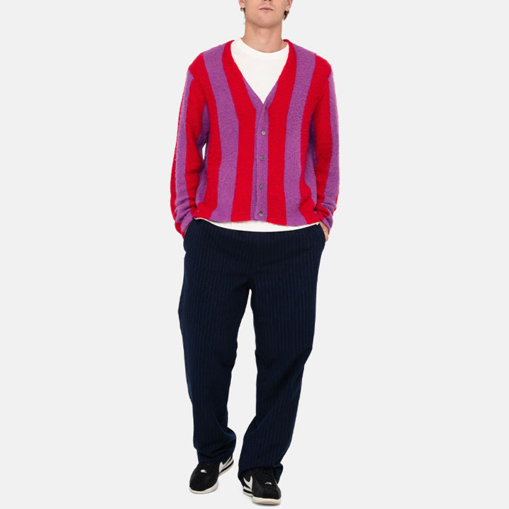 Stussy FW23 STRIPE BRUSHED CARDIGAN