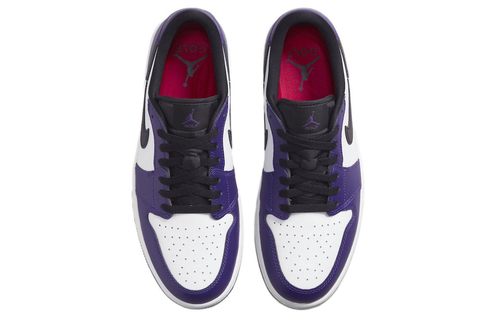 Jordan Air Jordan 1 Low Golf "Court Purple" Shock Absorption Anti-slip Wear Low Help Retro Basketball Shoes Purple White