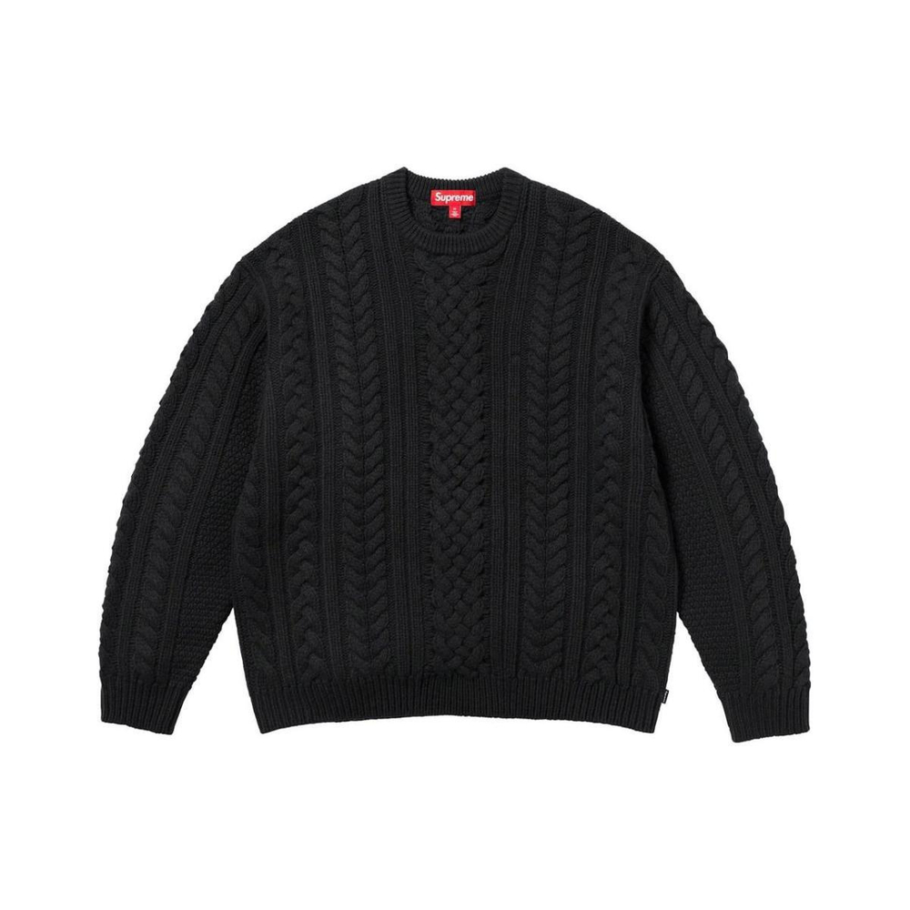 Supreme FW23 WEEK15 APPLIQUÉ CABLE KNIT SWEATER