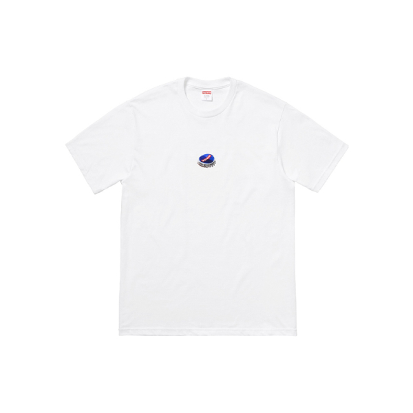 Supreme FW18 Bottle Cap Tee White Logo T