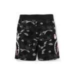 A BATHING APE Double Knit Side Shark Shorts Black