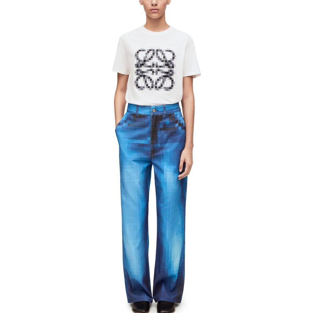LOEWE SS23 Pixel Anagram-embroidered Logo T