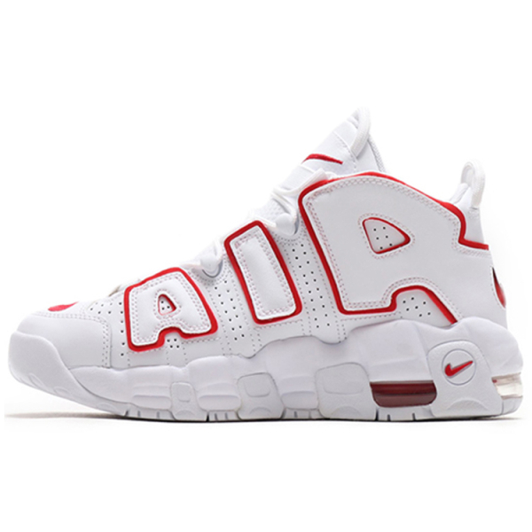 Nike Air More Uptempo White Varsity Red Outline"