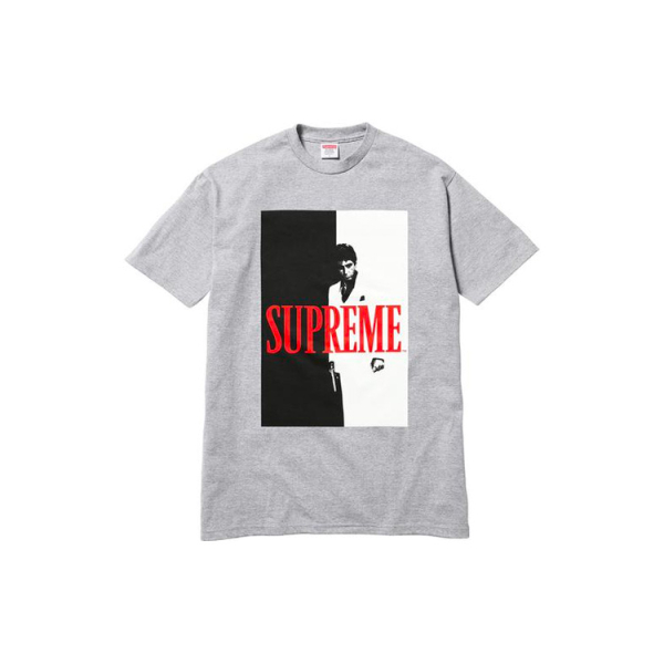 Supreme FW17 x Scarface Split Tee Heather Grey T