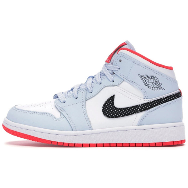 Jordan Air Jordan 1 Mid Half Blue Polka Dot Swoosh