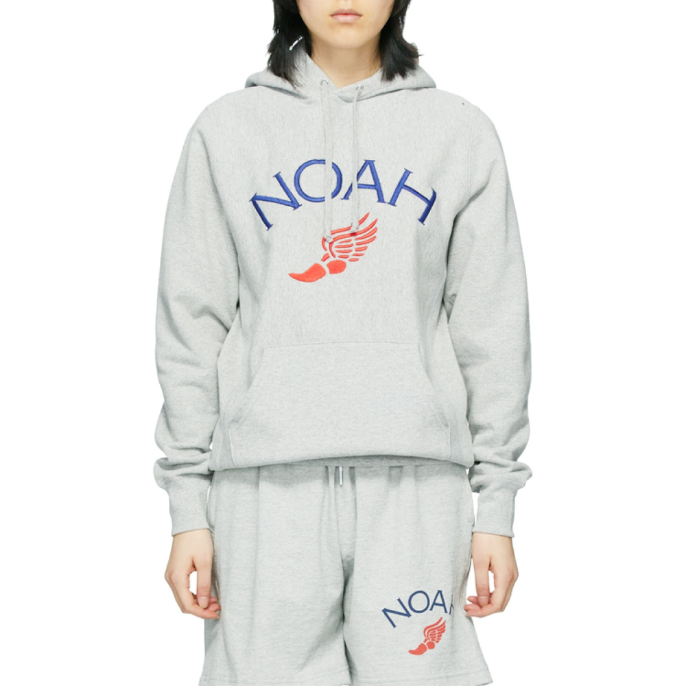 NOAH Winged Foot Embroidered Hoodie Logo