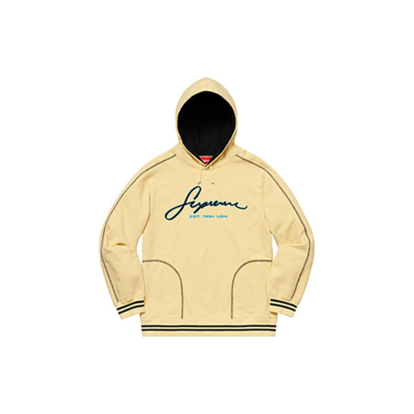 Supreme SS19 Contrast Embroidered Hooded Sweatshirt