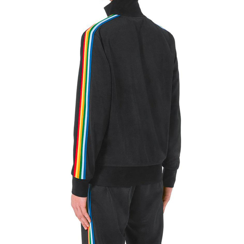 PALM ANGELS Black Rainbow Track Jacket