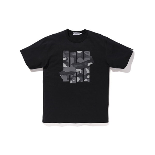 A BATHING APE x Undefeated 5 Strikes Tee Black T