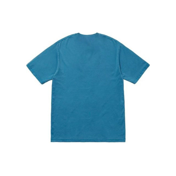 Supreme SS18 Overdyed Pocket Tee Washed Dark Blue Logo T