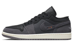 Jordan Air Jordan 1 low se craft "inside out" trendy material stitching wear-resistant low help retro basketball shoes Men's black ash
