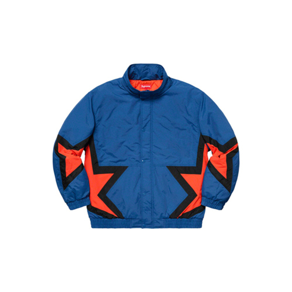 Supreme SS19 Stars Puffy Jacket Royal logo