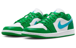 Jordan Air Jordan 1 Low leather trend retro details exquisite shock absorption non-slip wear-resistant low-cut retro basketball shoes women's white, green and blue