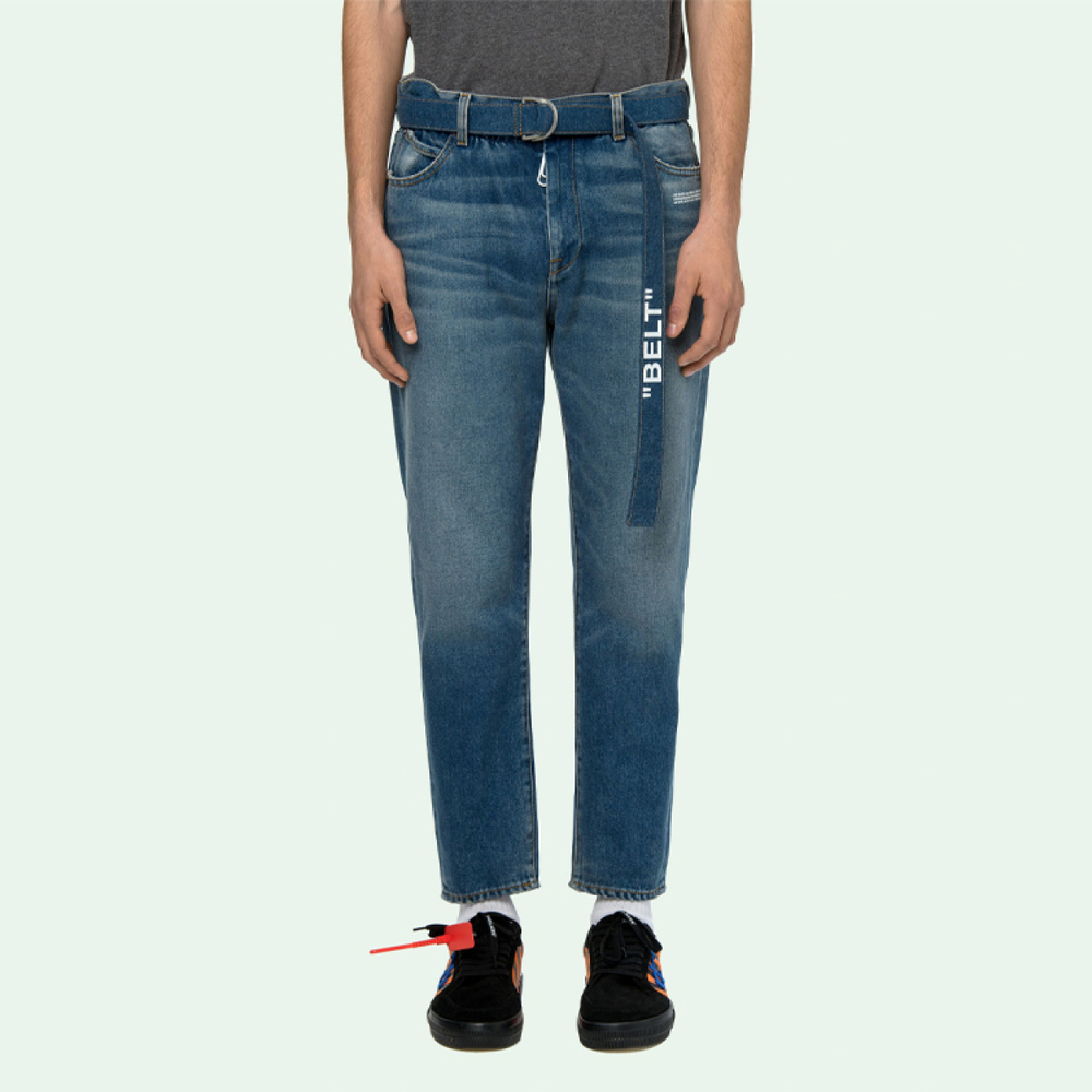 OFF-WHITE SS20 Blue Denim Slim Fit Jeans