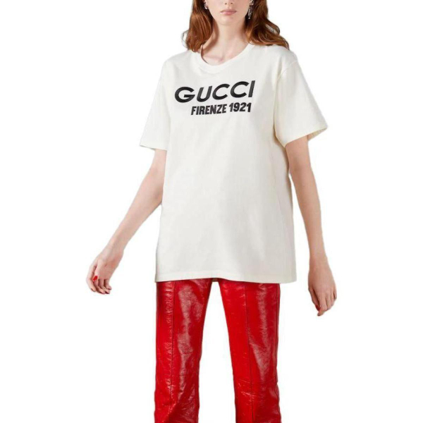 GUCCI Cotton Jersey T-Shirt With Embroidery Logo T