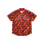 Supreme FW21 Week 6 Kanji Camo Zip Up Baseball Jersey