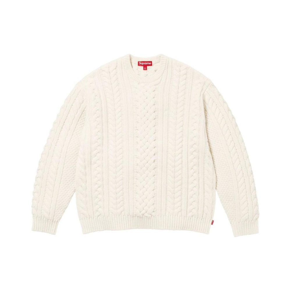 Supreme FW23 WEEK15 APPLIQUÉ CABLE KNIT SWEATER