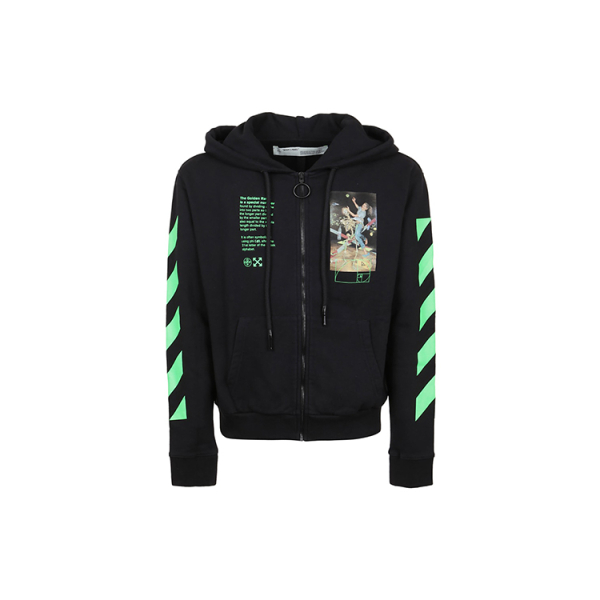 OFF-WHITE SS20 Graphic Print Cotton Zipped Hoodie