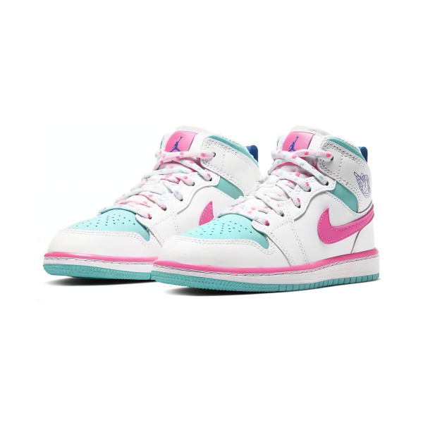 Jordan Air Jordan 1 Mid White Pink Green Soar