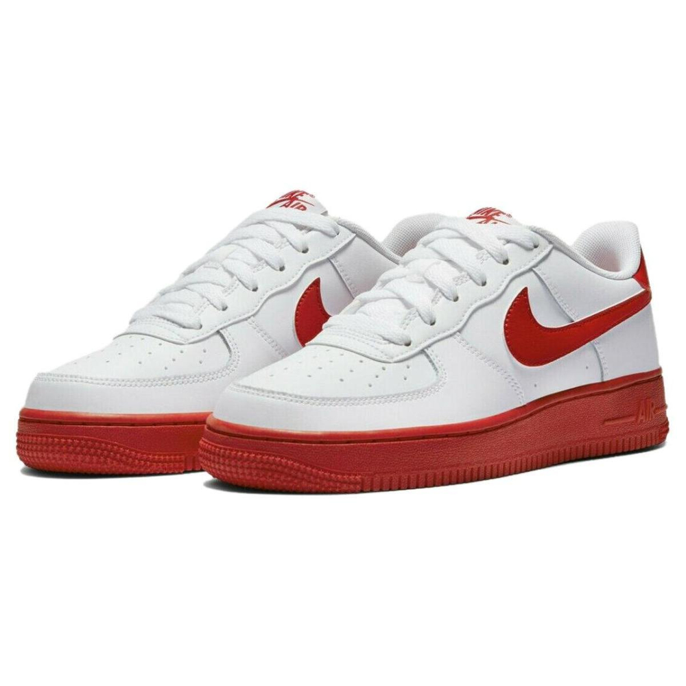 Nike Air Force 1 White Red Sole (GS)