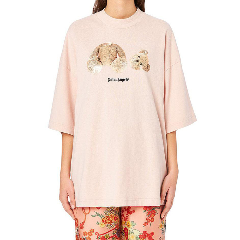 PALM ANGELS Pink Bear S/S T-shirt logo T