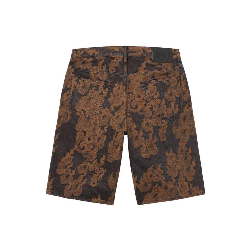 Supreme SS23 WEEK 13 FLAMES JACQUARD BAGGY DENIM SHORT