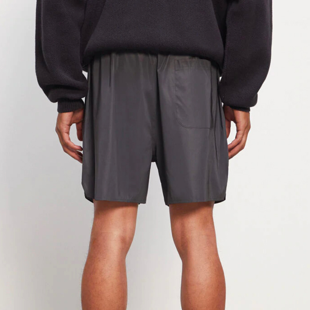 Fear of God Essentials FW20 Reflective Volley Shorts Black logo