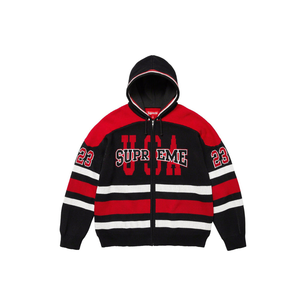 Supreme FW23 FW23 WEEK13 USA ZIP UP HOODED SWEATER