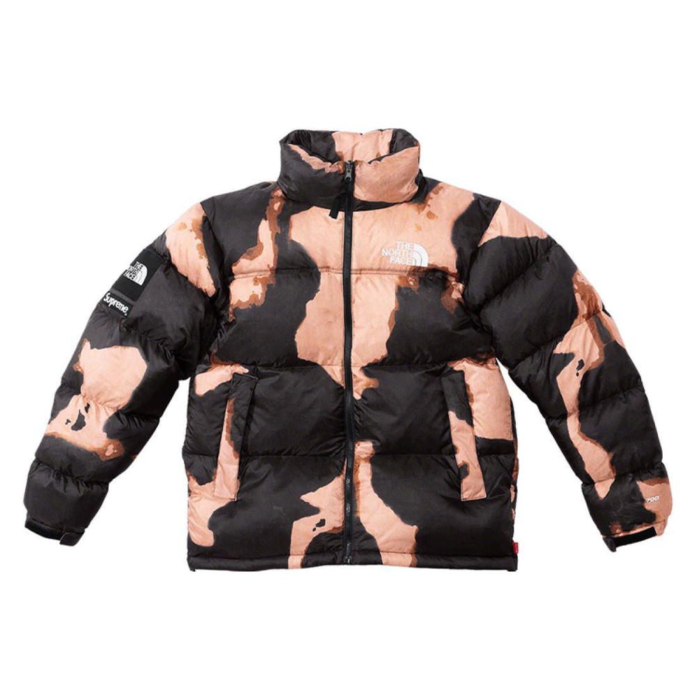 Supreme x /THE NORTH FACE FW21 TNF Bleached Denim Print Nuptse Jacket