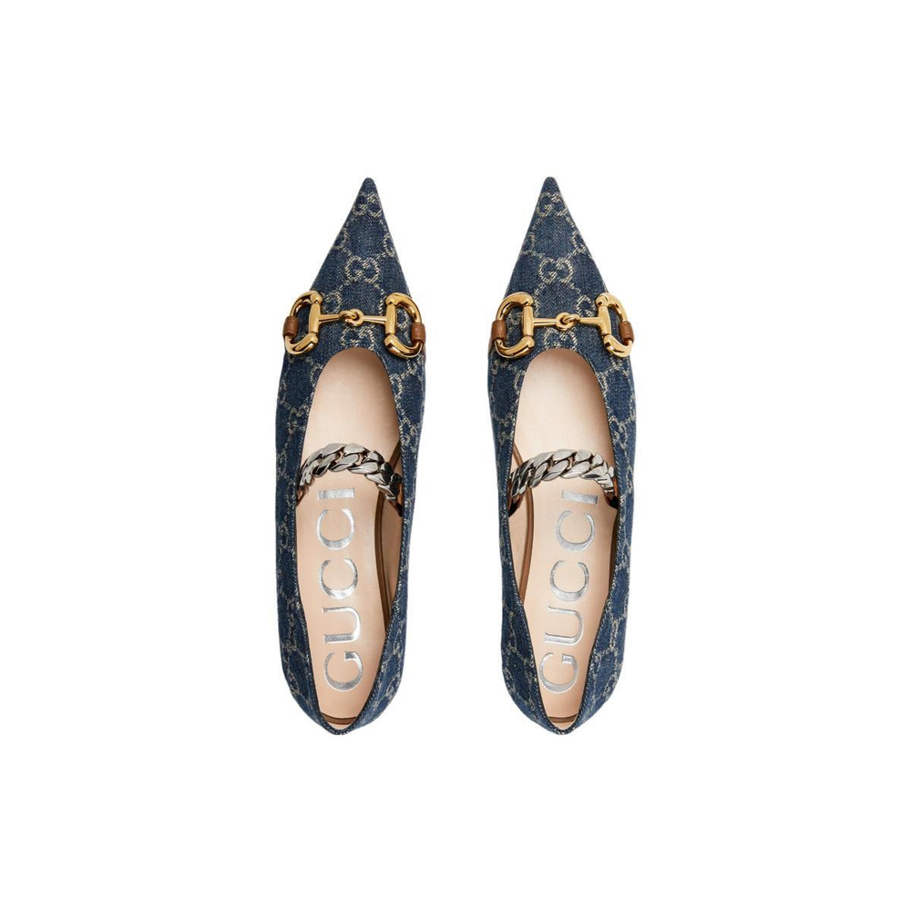 GUCCI Ballet Flat With Horsebit GG