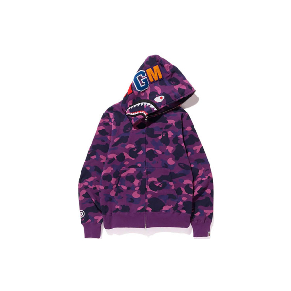 A BATHING APE SS23 Color Camo Shark Full Zip Hoodie