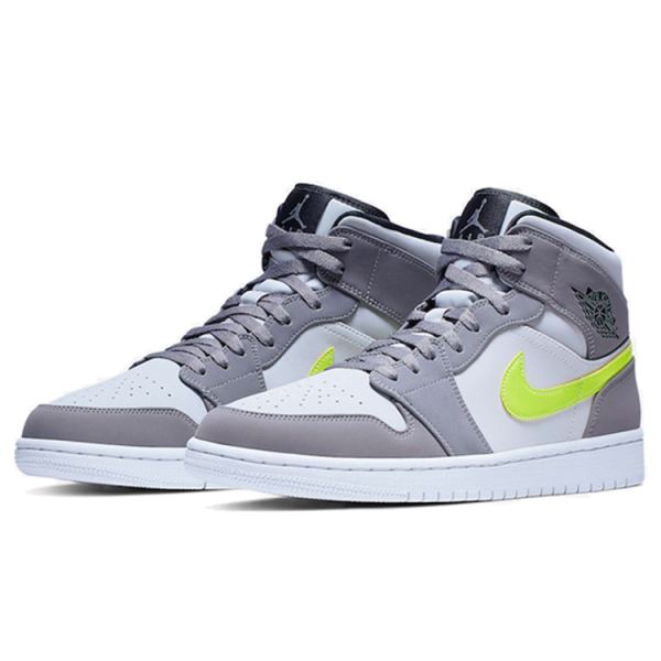 Jordan Air Jordan 1 Mid Neon Yellow Grey
