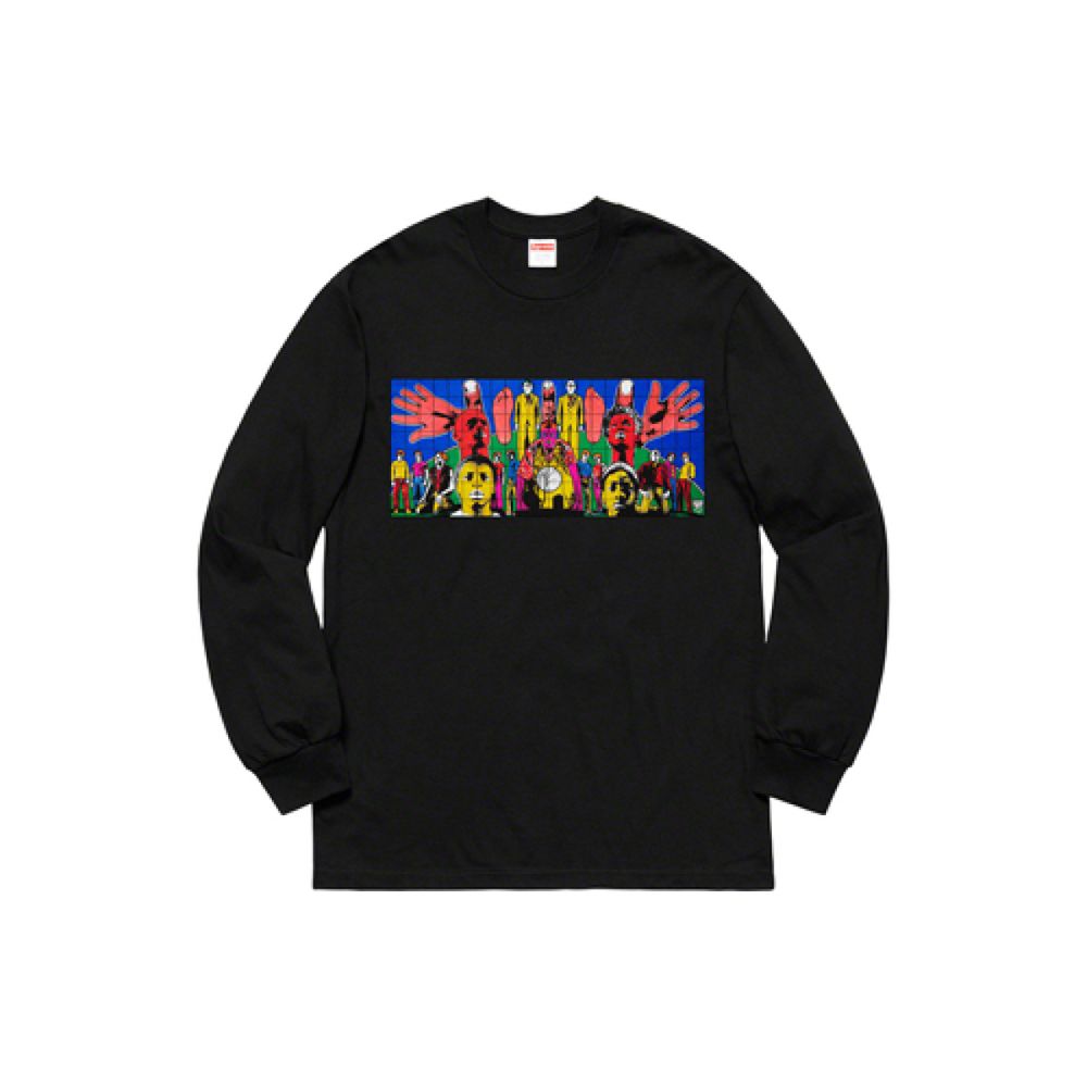 Supreme SS19 Gilbert x George DEATH AFTER LIFE L/S Tee Black