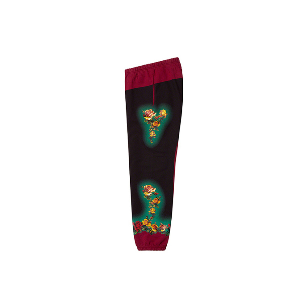 Supreme SS19 x Jean Paul Gaultier Floral Print Sweatpant Burgendy