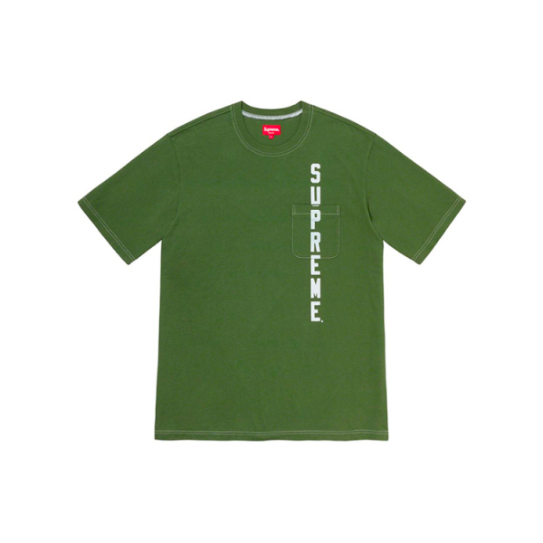 Supreme SS20 Week 6 Contrast Stitch Pocket Tee Logo T