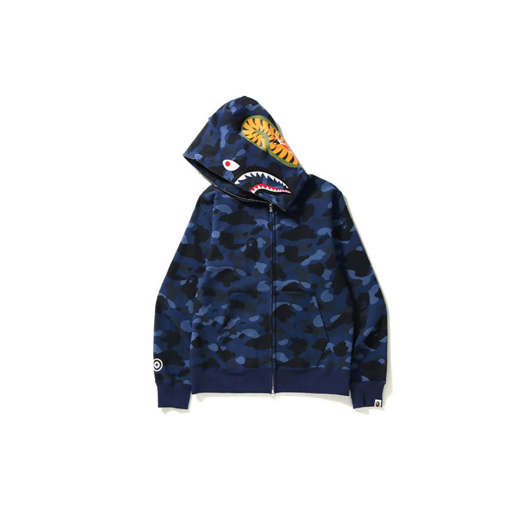 A BATHING APE SS23 Color Camo Shark Full Zip Hoodie