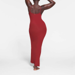 SKIMS SOFT LOUNGE LONG SLIP DRESS BRICK/