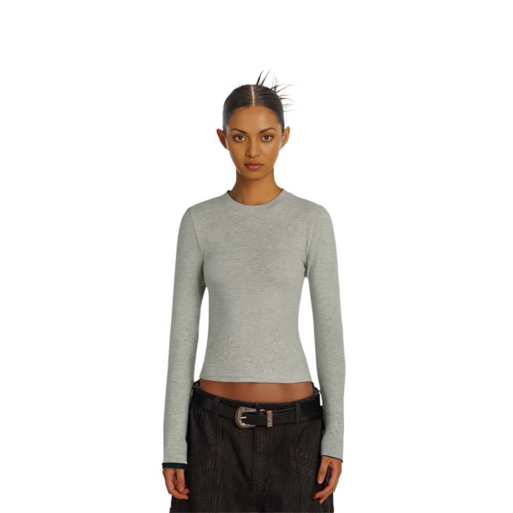 SKIMS COTTON JERSEY T LIGHT HEATHER GREY/
