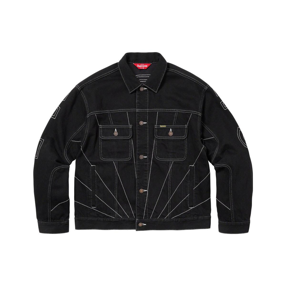 Supreme FW23 WEEK2 RADIAL EMBROIDERED DENIM TRUCKER JACKET Logo