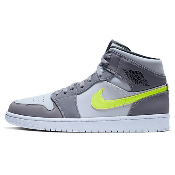 Jordan Air Jordan 1 Mid Neon Yellow Grey