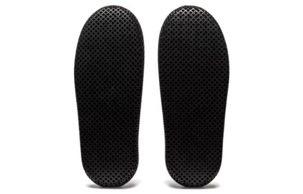 Asics simple hollow non-slip one-word slippers for men and women in the same style black