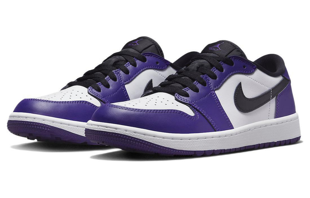 Jordan Air Jordan 1 Low Golf "Court Purple" Shock Absorption Anti-slip Wear Low Help Retro Basketball Shoes Purple White