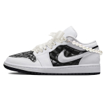【 】 Jordan Air Jordan 1 Low quilted triple white