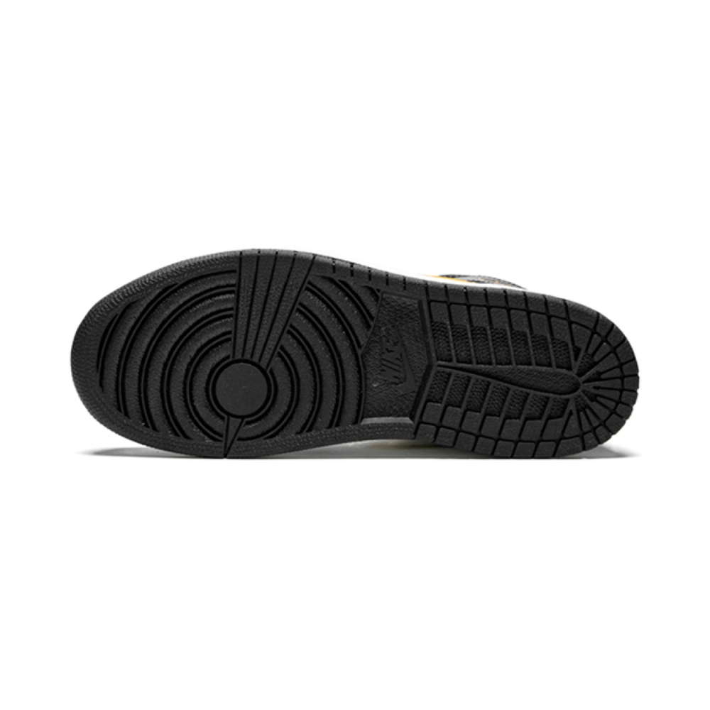 Air Jordan 1 Mid Patent Black White Gold