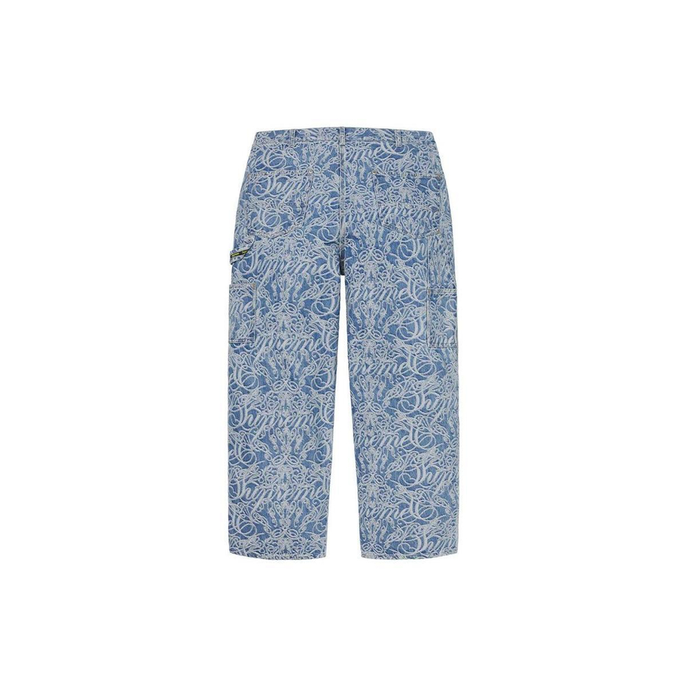 Supreme FW22 Week 10 Script Jacquard Double Knee Denim Painter Pant